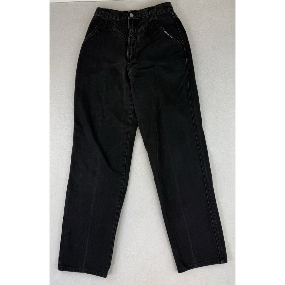 Vtg Rockies Mountain Bareback Mom Jeans Sz 30/11 26x30 High Rise Black Denim
